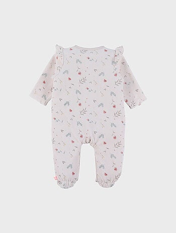 Pyjama bébé en velours à fleurs et à volants Noukie's