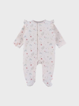 Pyjama bébé en velours à fleurs et à volants Noukie's