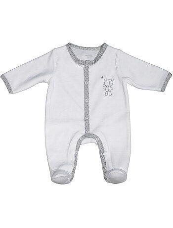 Pyjama bébé en velours à manches longues - SAUTHON