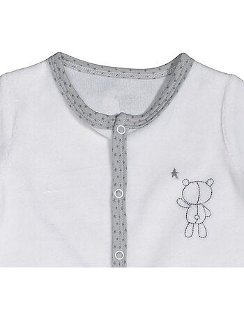 Pyjama bébé en velours à manches longues - SAUTHON
