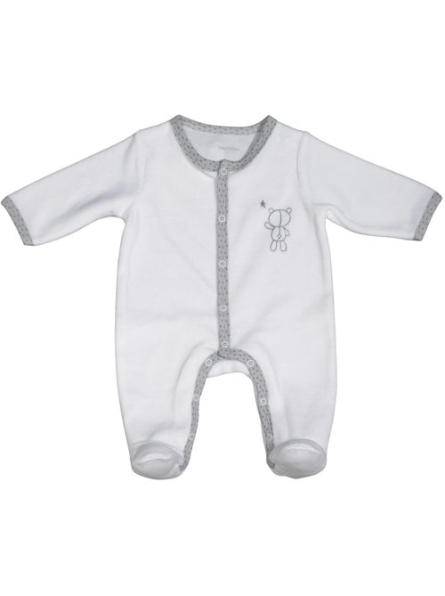 Pyjama bébé en velours à manches longues - SAUTHON - Kiabi