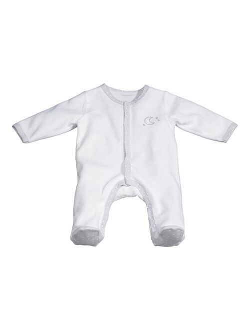 Pyjama bébé en velours à  manches longues - SAUTHON - Kiabi