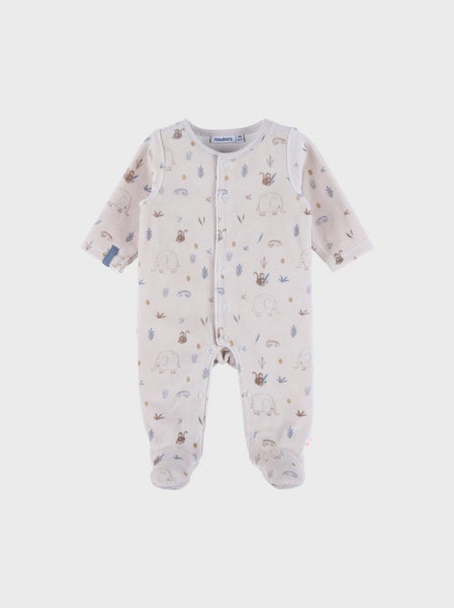 Pyjama bébé en velours à motif jungle Noukie's - Kiabi