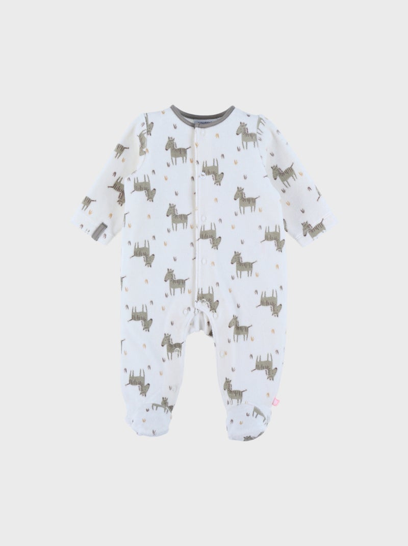 Pyjama bébé en velours à motif Noukie's Blanc - Kiabi