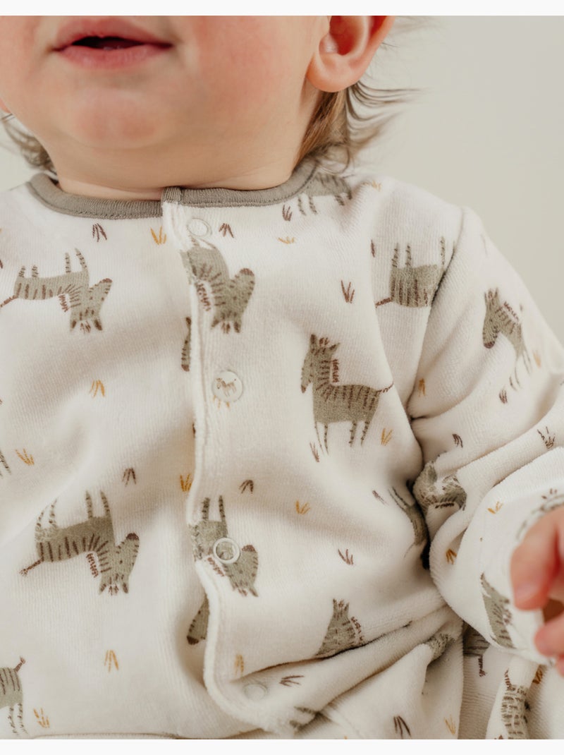 Pyjama bébé en velours à motif Noukie's Blanc - Kiabi