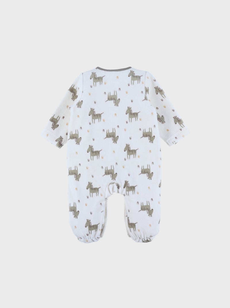 Pyjama bébé en velours à motif Noukie's Blanc - Kiabi