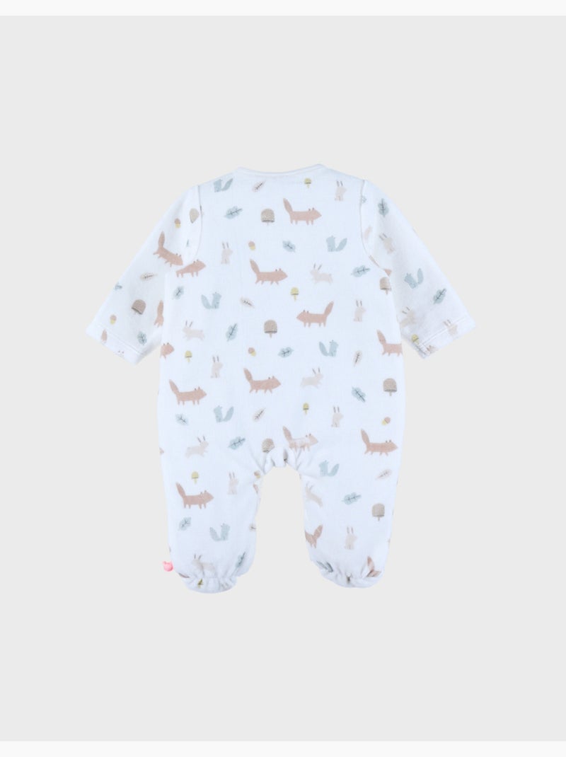 Pyjama bébé en velours à motifs Noukie's Blanc - Kiabi