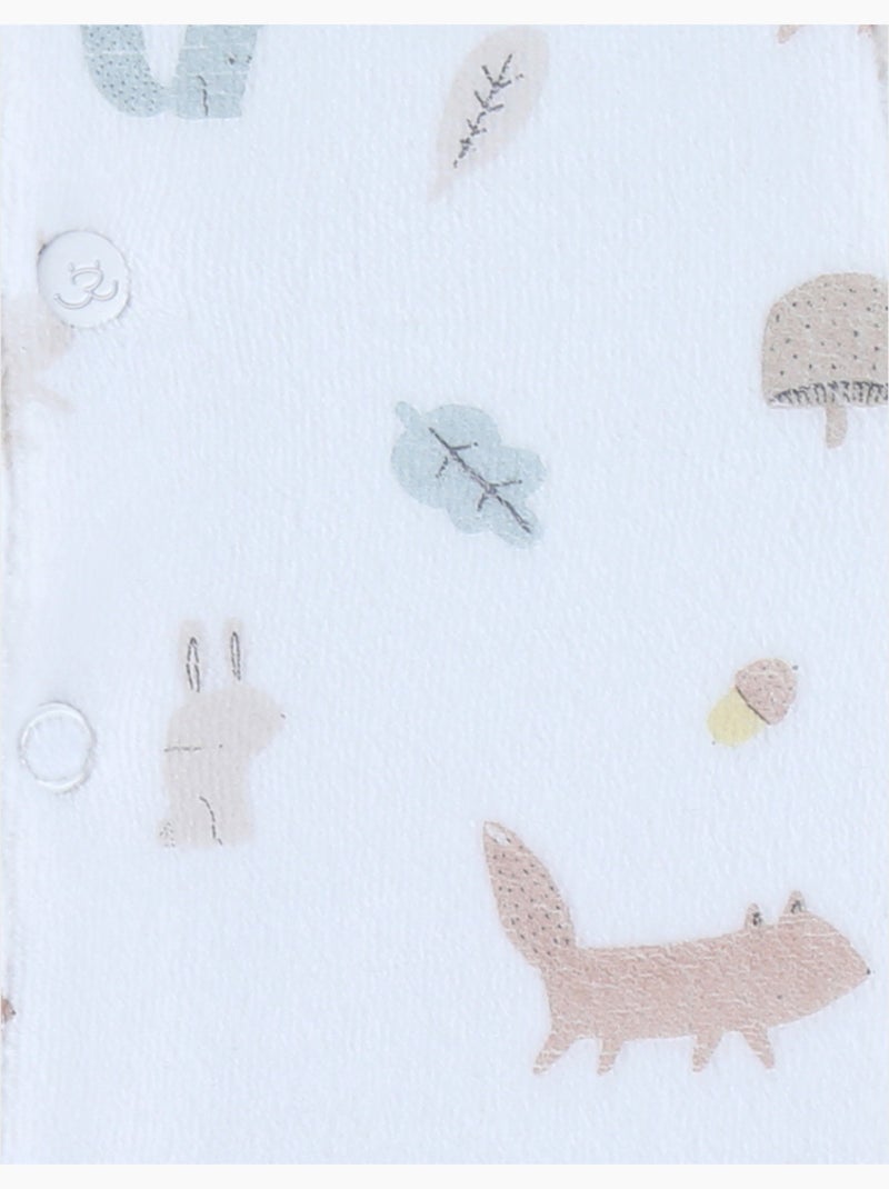 Pyjama bébé en velours à motifs Noukie's Blanc - Kiabi