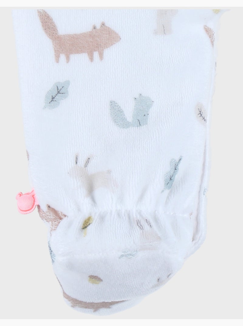 Pyjama bébé en velours à motifs Noukie's Blanc - Kiabi