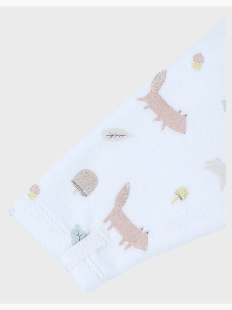 Pyjama bébé en velours à motifs Noukie's Blanc - Kiabi