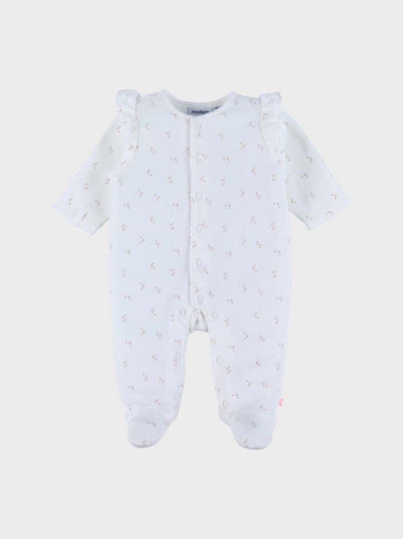 Pyjama bébé en velours à volants Noukie's Blanc - Kiabi