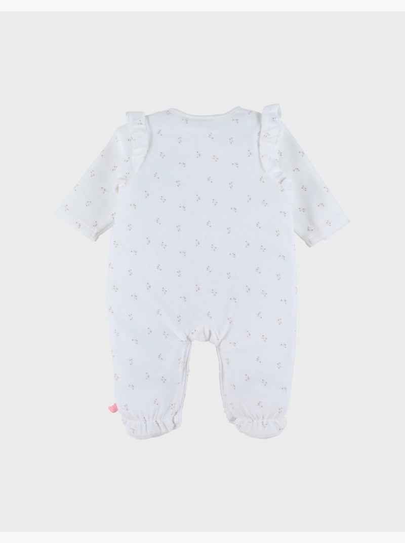 Pyjama bébé en velours à volants Noukie's Blanc - Kiabi