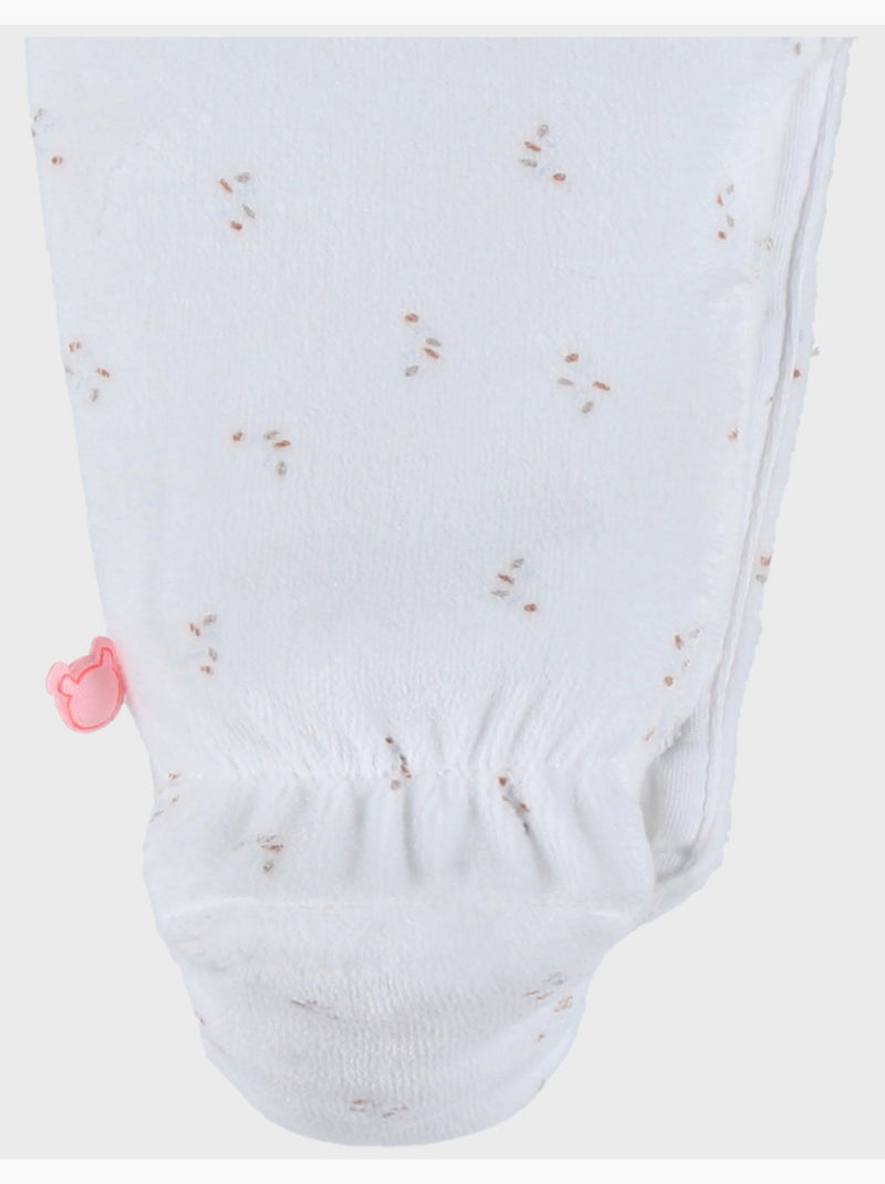 Pyjama bébé en velours à volants Noukie's Blanc - Kiabi