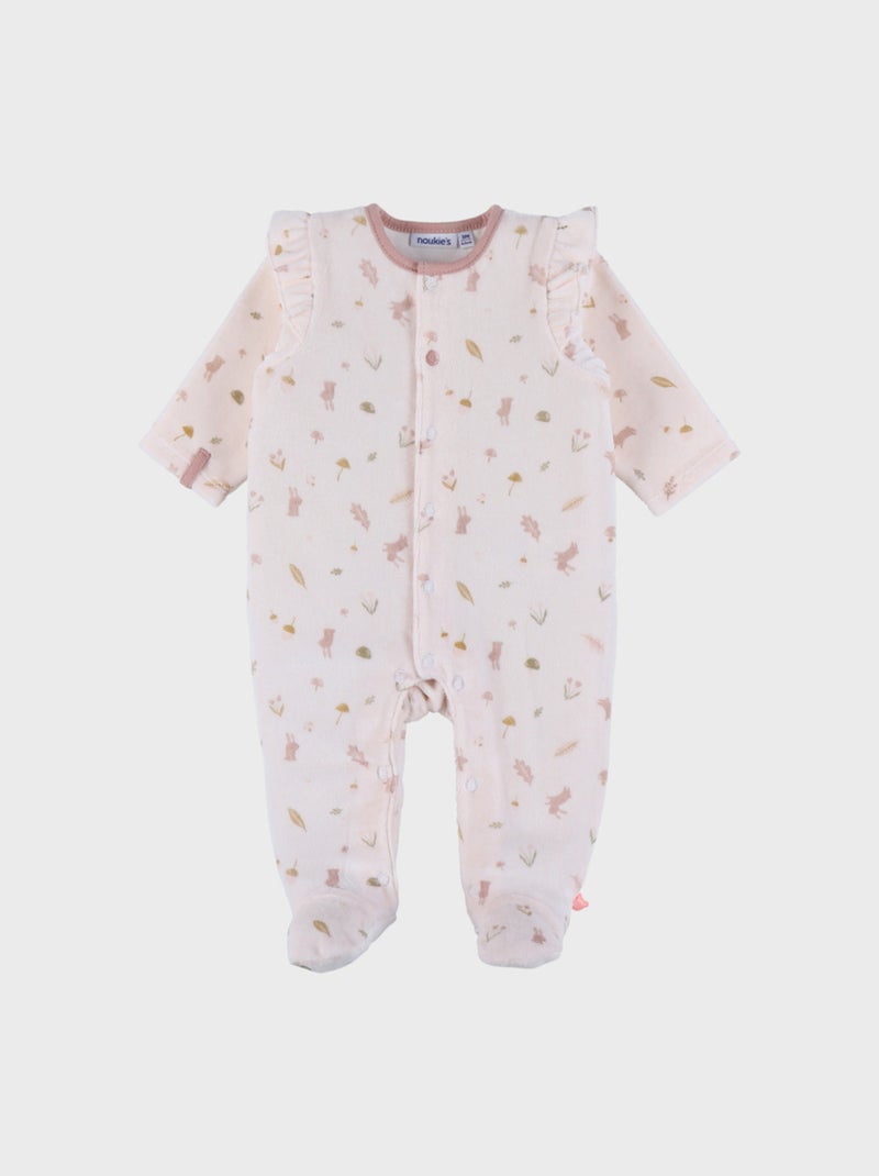 Pyjama bébé en velours à volants Noukie's Rose - Kiabi