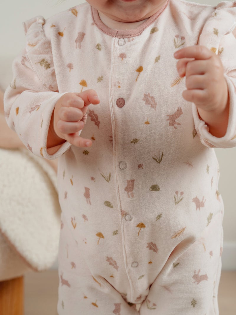 Pyjama bébé en velours à volants Noukie's Rose - Kiabi