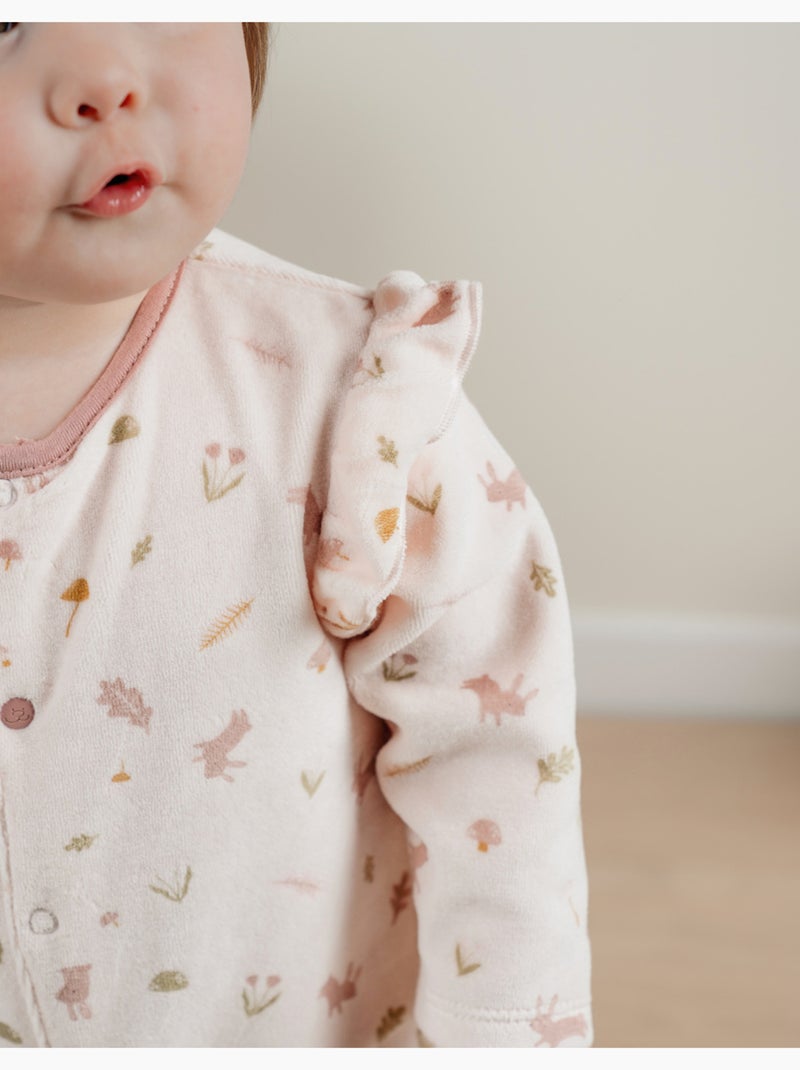 Pyjama bébé en velours à volants Noukie's Rose - Kiabi