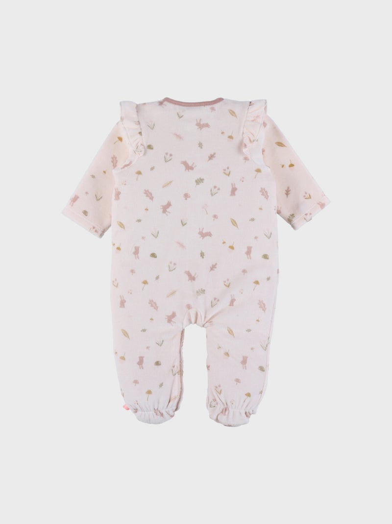 Pyjama bébé en velours à volants Noukie's Rose - Kiabi