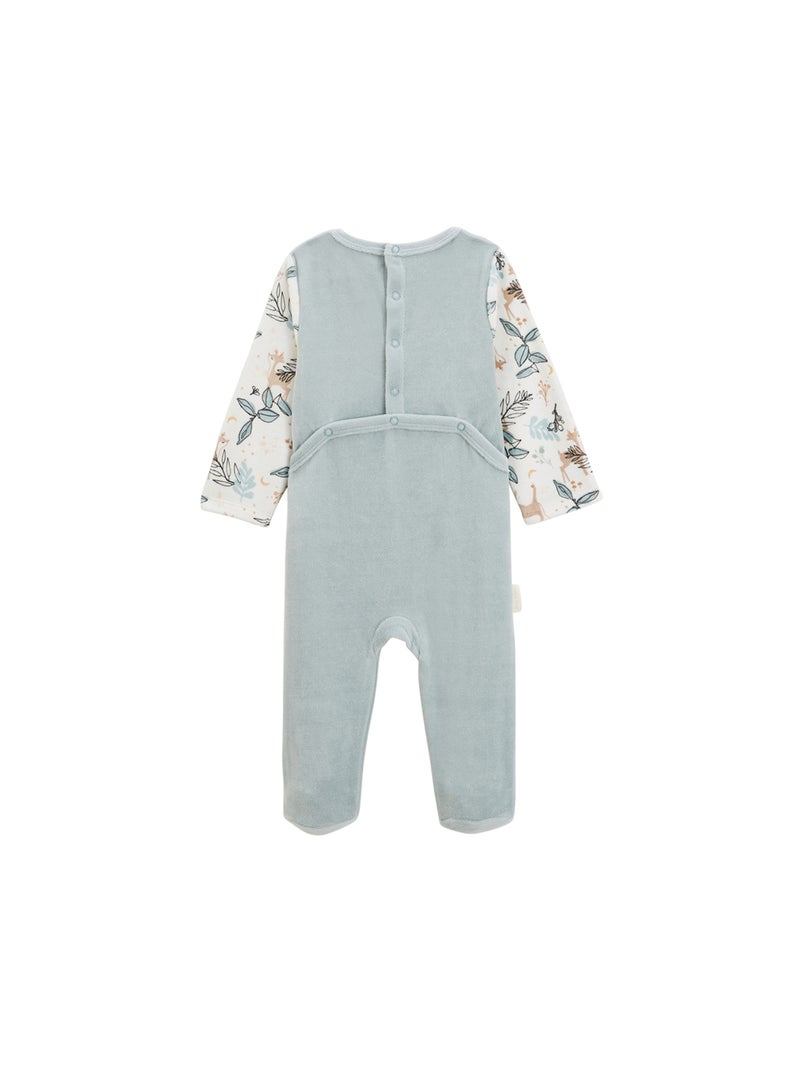 Pyjama bébé en velours Alma Bleu - Kiabi