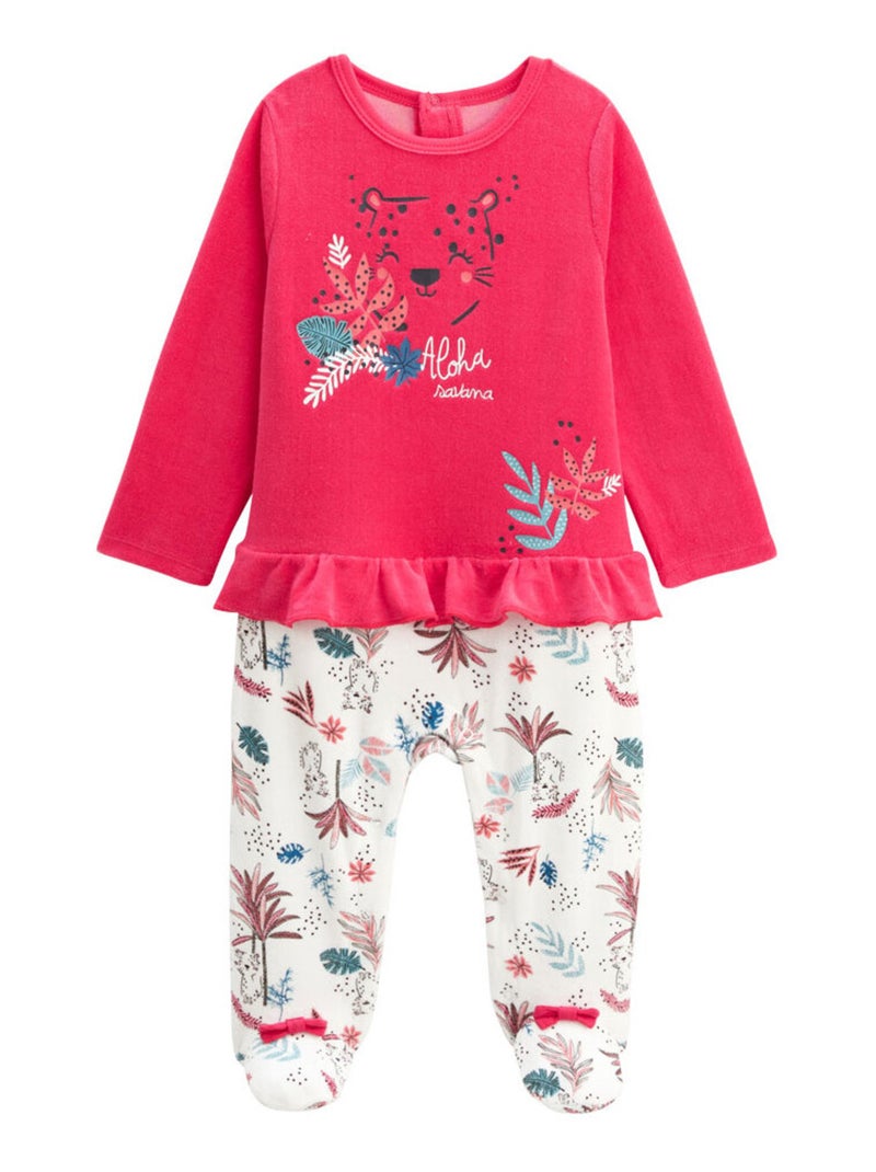 Pyjama bébé en velours Aloha Savana Rose - Kiabi