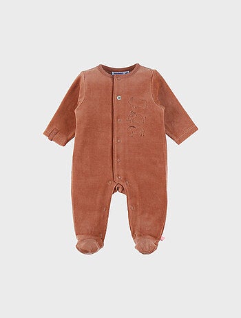 Pyjama bébé en velours avec broderie animale Noukie's