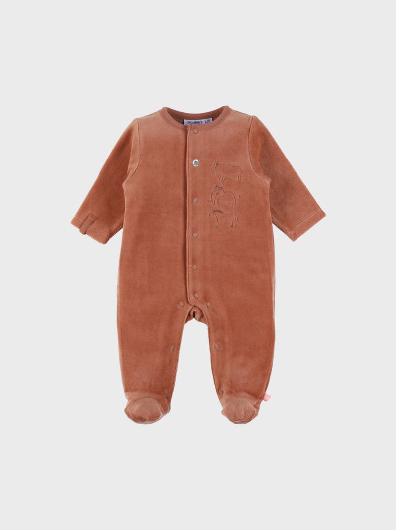 Pyjama bébé en velours avec broderie animale Noukie's Rouge - Kiabi