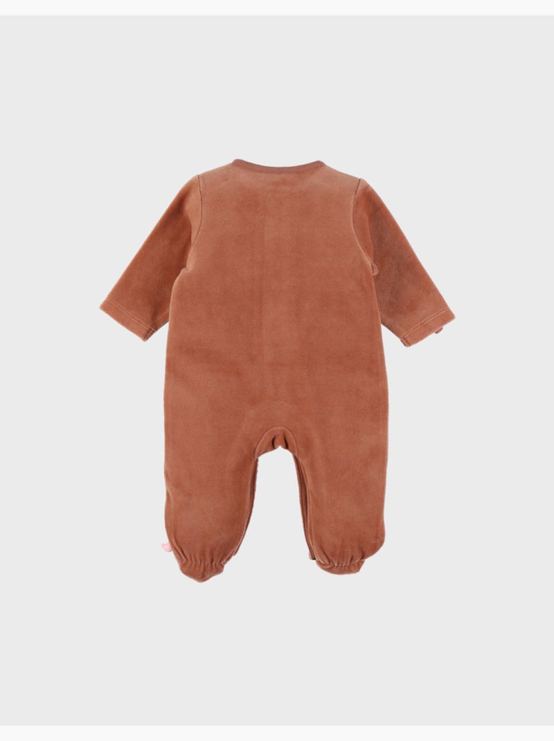 Pyjama bébé en velours avec broderie animale Noukie's Rouge - Kiabi