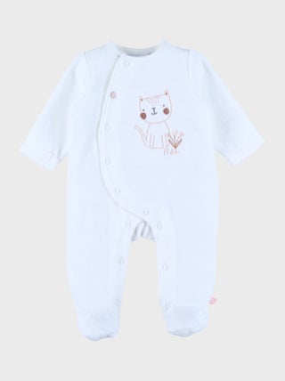 Pyjama bébé en velours avec broderie chat Noukie's