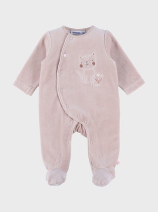 Pyjama bébé en velours avec broderie chat Noukie's