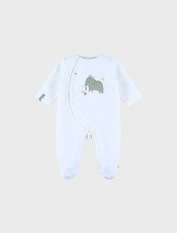 Pyjama bébé en velours avec broderie éléphant Noukie's