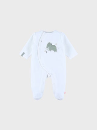Pyjama bébé en velours avec broderie éléphant Noukie's