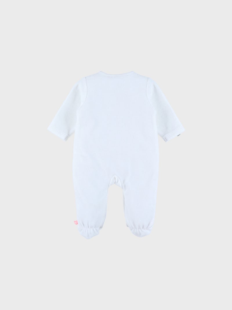 Pyjama bébé en velours avec broderie éléphant Noukie's Blanc - Kiabi