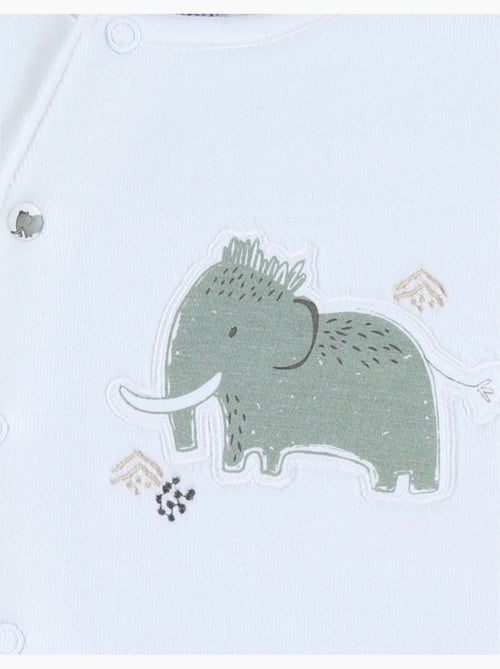 Pyjama bébé en velours avec broderie éléphant Noukie's - Kiabi