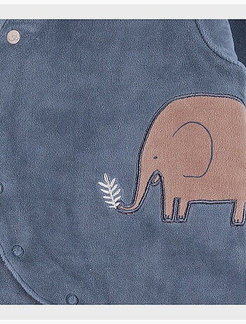 Pyjama bébé en velours avec broderie éléphant Noukie's