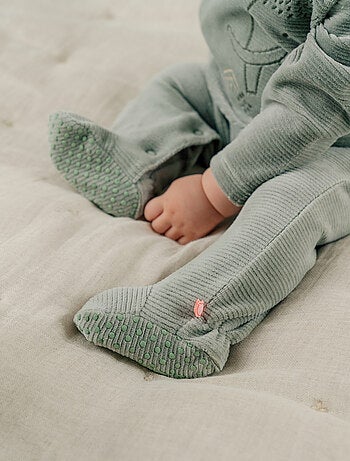 Pyjama bébé en velours avec broderie éléphant Noukie's