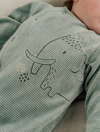 Pyjama bébé en velours avec broderie éléphant Noukie's