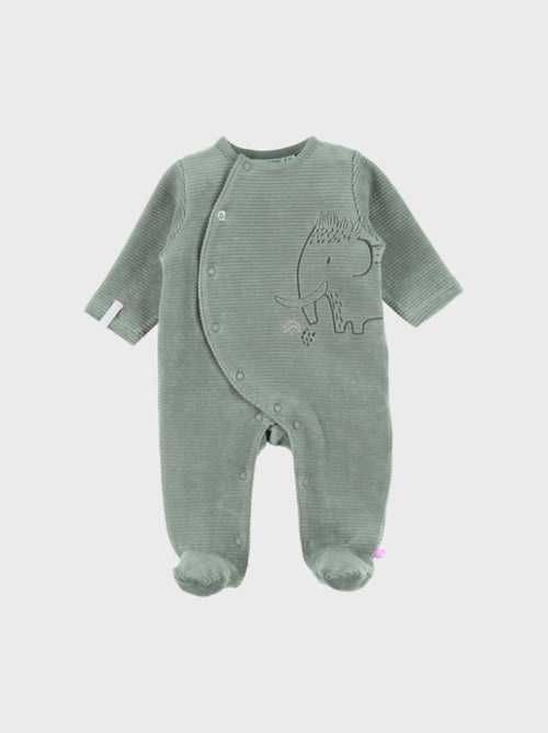 Pyjama bébé en velours avec broderie éléphant Noukie's - Kiabi