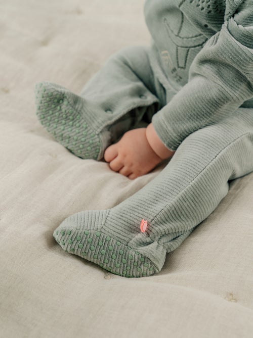 Pyjama bébé en velours avec broderie éléphant Noukie's - Kiabi