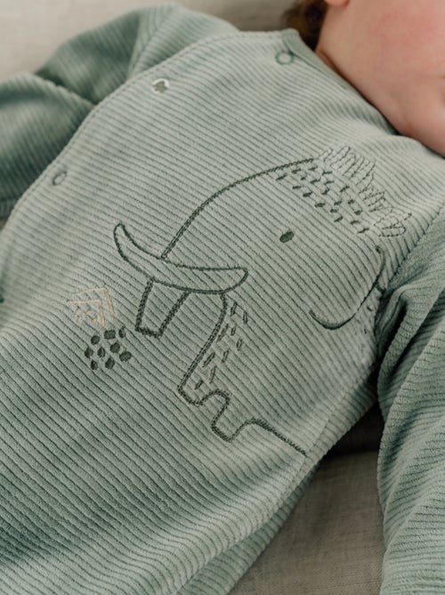 Pyjama bébé en velours avec broderie éléphant Noukie's - Kiabi
