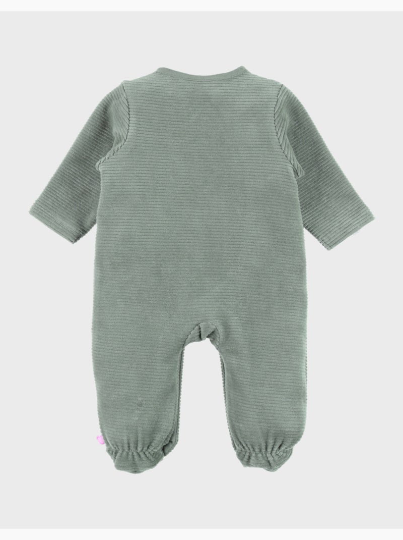 Pyjama bébé en velours avec broderie éléphant Noukie's Vert - Kiabi