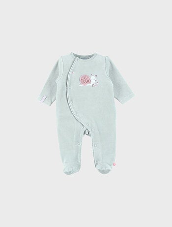Pyjama bébé en velours avec broderie escargot Noukie's