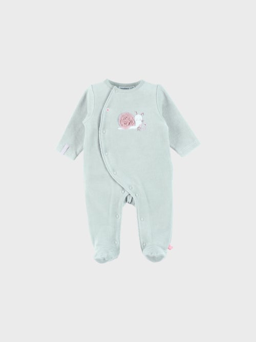 Pyjama bébé en velours avec broderie escargot Noukie's - Kiabi