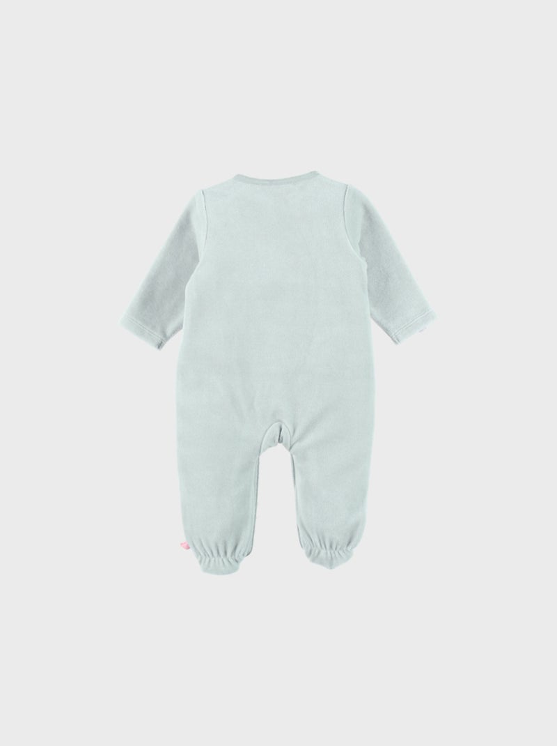Pyjama bébé en velours avec broderie escargot Noukie's Vert - Kiabi