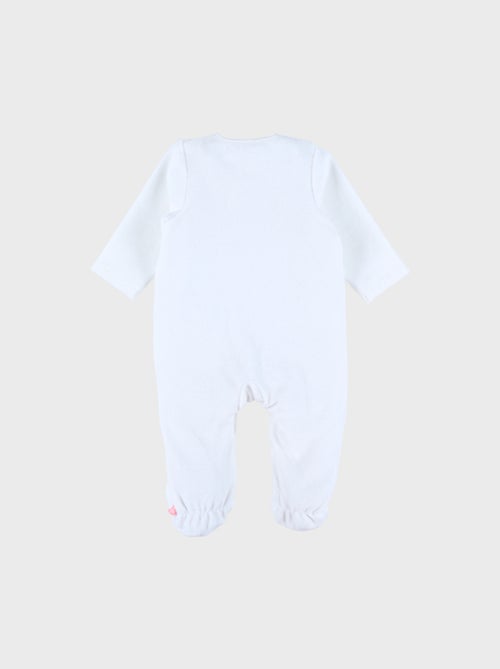 Pyjama bébé en velours avec broderie lapin Noukie's - Kiabi