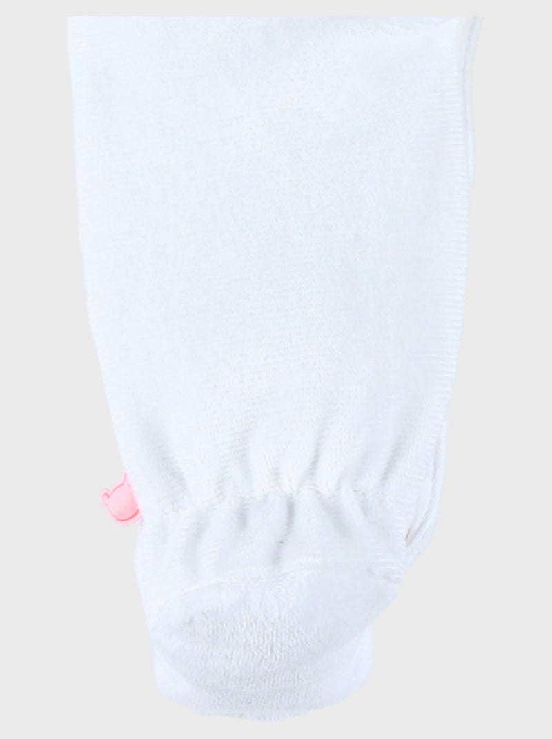 Pyjama bébé en velours avec broderie lapin Noukie's Blanc - Kiabi