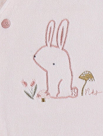Pyjama bébé en velours avec broderie lapin Noukie's