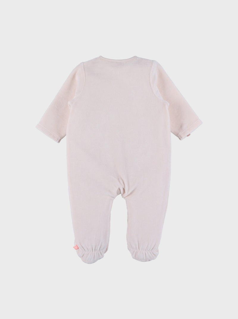 Pyjama bébé en velours avec broderie lapin Noukie's Rose - Kiabi