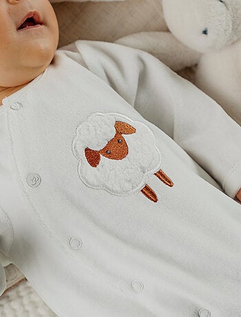 Pyjama bébé en velours avec broderie mouton Noukie's