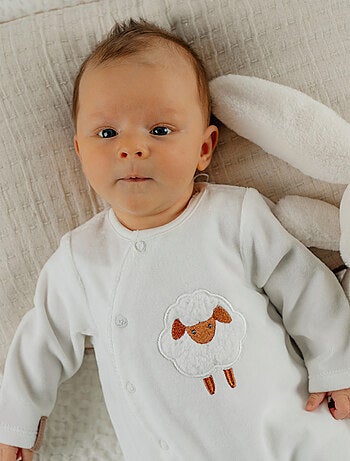 Pyjama bébé en velours avec broderie mouton Noukie's
