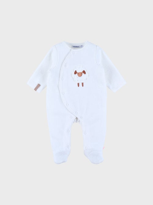 Pyjama bébé en velours avec broderie mouton Noukie's - Kiabi