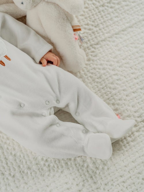 Pyjama bébé en velours avec broderie mouton Noukie's - Kiabi